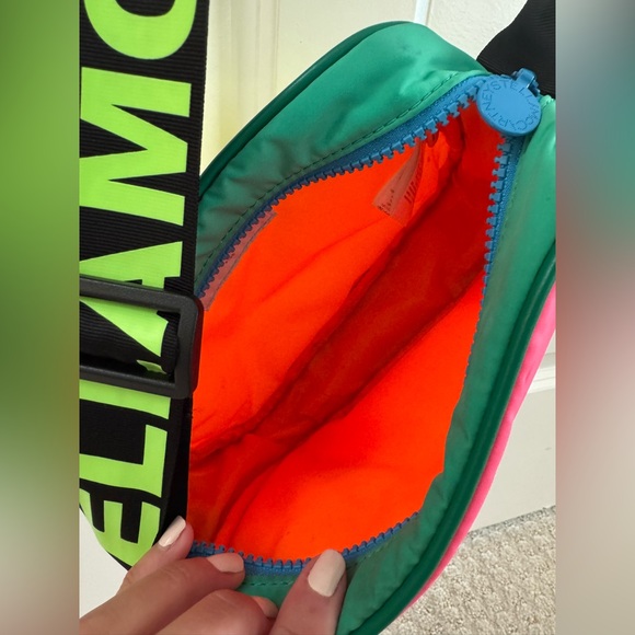 Stella McCartney Kids color block logo strap shoulder bag pink orange neon black - Picture 3 of 10